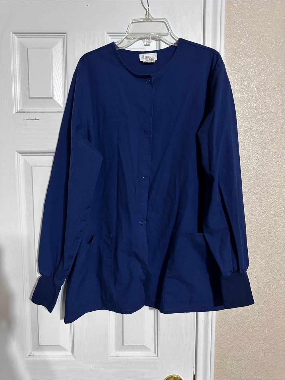 Women's Navy Button-Front scrub Jacket